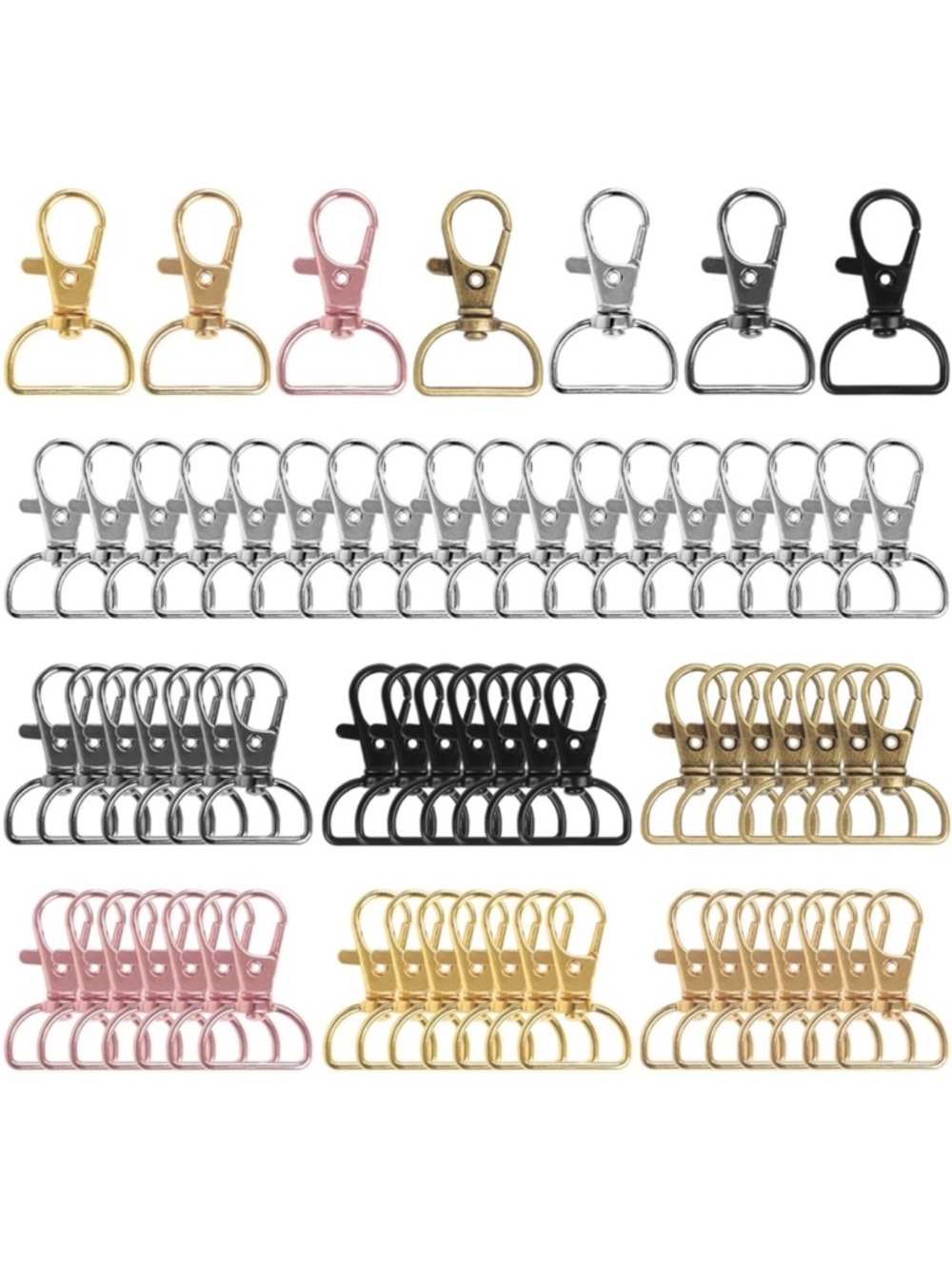 Set of 2 Metal Clasps add a Crossbody - Choose Gold, Silver, Black, or Rose Gold